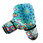 Peacock Feather Floral Pattern Print Boxing Gloves
