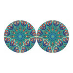 Peacock Feather Floral Pattern Print Car Coasters