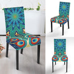 Peacock Feather Floral Pattern Print Dining Chair Slipcover