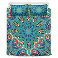 Peacock Feather Floral Pattern Print Duvet Cover Bedding Set