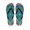 Peacock Feather Floral Pattern Print Flip Flops