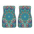 Peacock Feather Floral Pattern Print Front Car Floor Mats