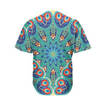 Peacock Feather Floral Pattern Print Men's Baseball Jersey