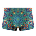 Peacock Feather Floral Pattern Print Men's Boxer Briefs