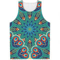 Peacock Feather Floral Pattern Print Men's Tank Top