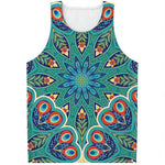 Peacock Feather Floral Pattern Print Men's Tank Top