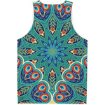 Peacock Feather Floral Pattern Print Men's Tank Top