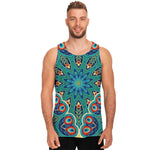Peacock Feather Floral Pattern Print Men's Tank Top