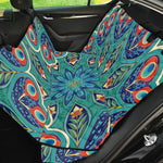 Peacock Feather Floral Pattern Print Pet Car Back Seat Cover