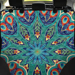 Peacock Feather Floral Pattern Print Pet Car Back Seat Cover