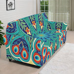 Peacock Feather Floral Pattern Print Sofa Cover