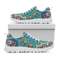 Peacock Feather Floral Pattern Print White Running Shoes