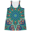 Peacock Feather Floral Pattern Print Women's Racerback Tank Top