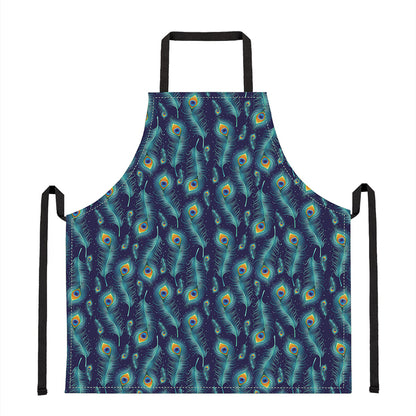 Peacock Feather Pattern Print Apron