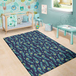 Peacock Feather Pattern Print Area Rug