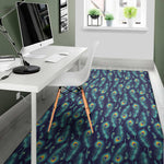 Peacock Feather Pattern Print Area Rug