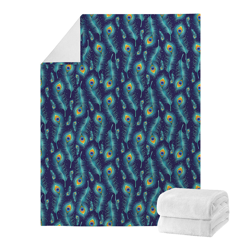 Peacock Feather Pattern Print Blanket