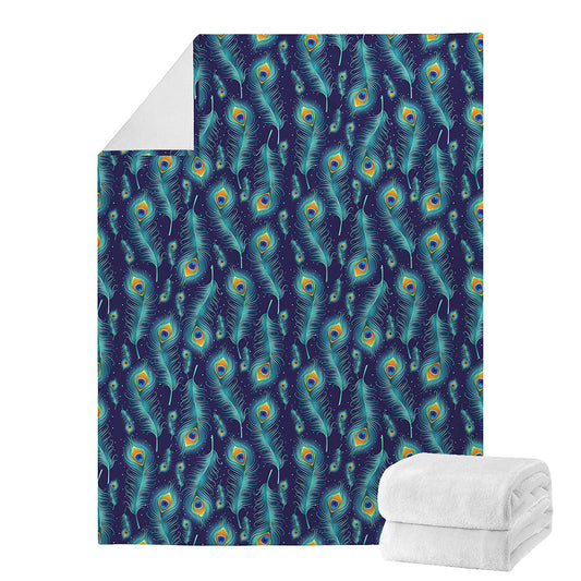 Peacock Feather Pattern Print Blanket