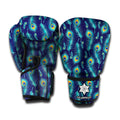 Peacock Feather Pattern Print Boxing Gloves
