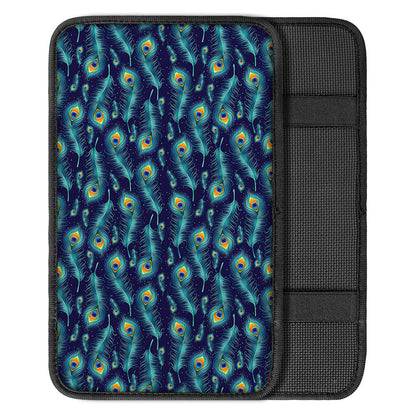 Peacock Feather Pattern Print Car Center Console Cover