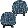 Peacock Feather Pattern Print Car Headrest Covers
