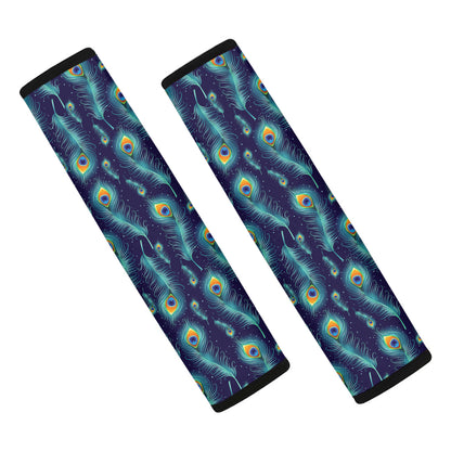 Peacock Feather Pattern Print Car Seat Belt Covers