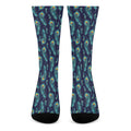 Peacock Feather Pattern Print Crew Socks