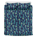 Peacock Feather Pattern Print Duvet Cover Bedding Set