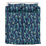 Peacock Feather Pattern Print Duvet Cover Bedding Set
