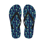 Peacock Feather Pattern Print Flip Flops