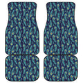 Peacock Feather Pattern Print Front and Back Car Floor Mats