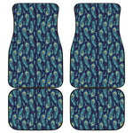 Peacock Feather Pattern Print Front and Back Car Floor Mats