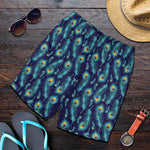 Peacock Feather Pattern Print Men's Shorts