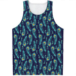 Peacock Feather Pattern Print Men's Tank Top