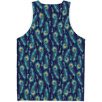 Peacock Feather Pattern Print Men's Tank Top