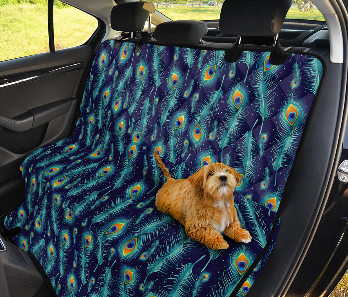 Peacock Feather Pattern Print Pet Car Back Seat Cover