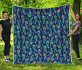 Peacock Feather Pattern Print Quilt