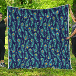 Peacock Feather Pattern Print Quilt