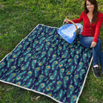 Peacock Feather Pattern Print Quilt