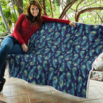 Peacock Feather Pattern Print Quilt