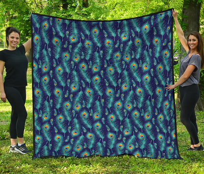 Peacock Feather Pattern Print Quilt