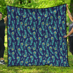 Peacock Feather Pattern Print Quilt