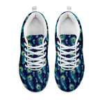 Peacock Feather Pattern Print White Sneakers