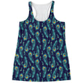 Peacock Feather Pattern Print Women's Racerback Tank Top
