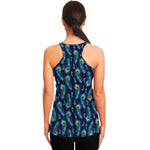 Peacock Feather Pattern Print Women's Racerback Tank Top