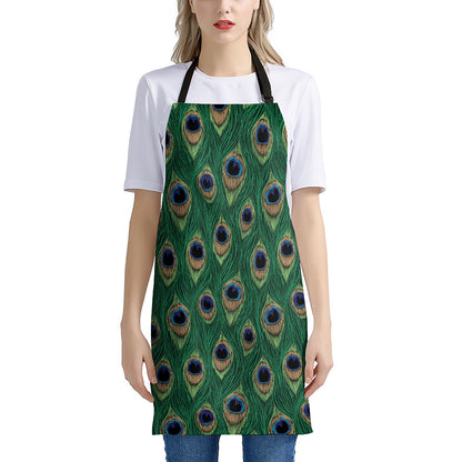 Peacock Tail Pattern Print Apron