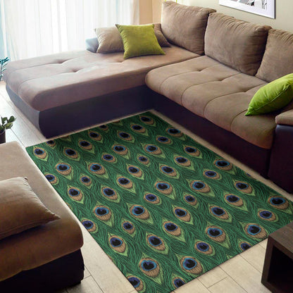 Peacock Tail Pattern Print Area Rug
