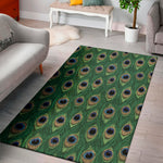 Peacock Tail Pattern Print Area Rug