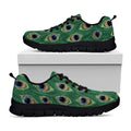 Peacock Tail Pattern Print Black Running Shoes