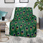 Peacock Tail Pattern Print Blanket